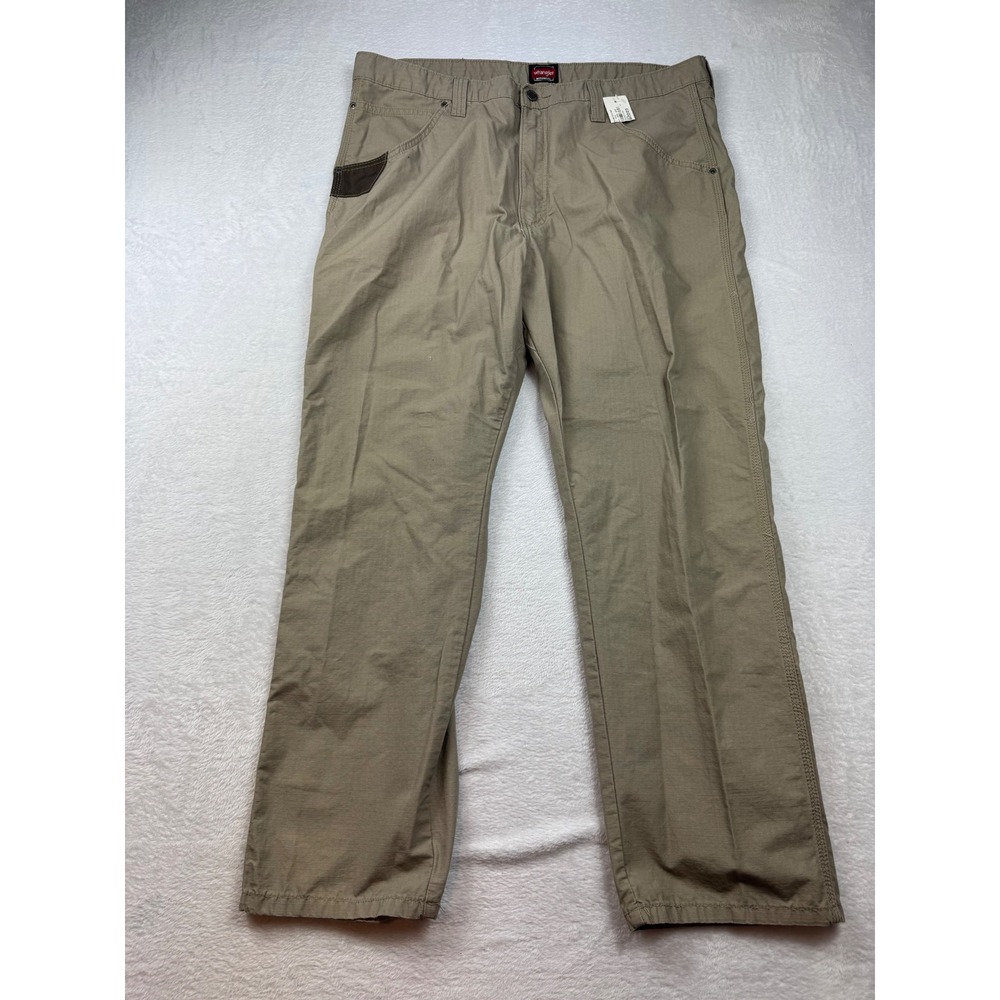 Wrangler Workwear Mens Khaki Ripstop Utility Pants 40x30 WMWT1DK Tan Cargo